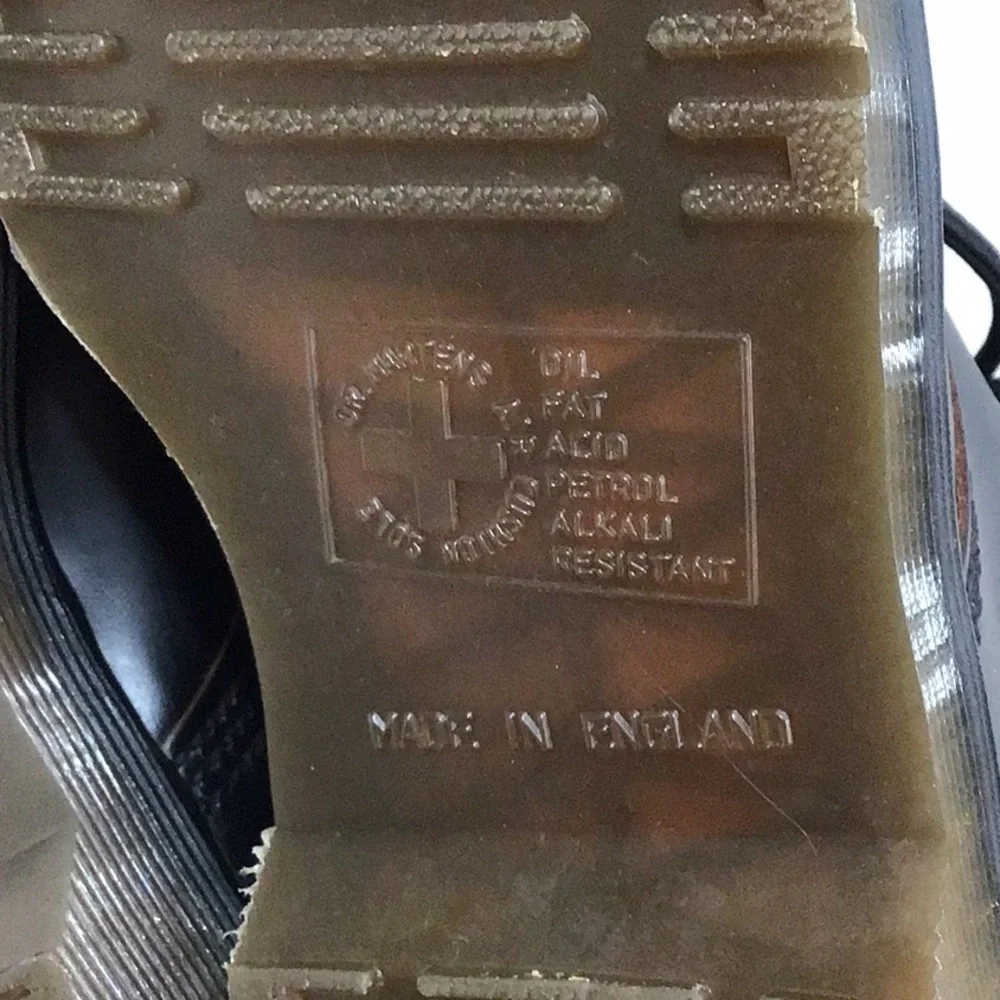 Dr. Martens Black leather 1490 made in England moto boots 6